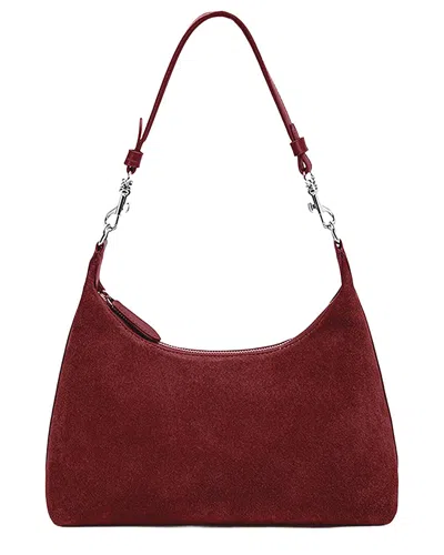 Adele Berto Leather Hobo Bag In Burgundy