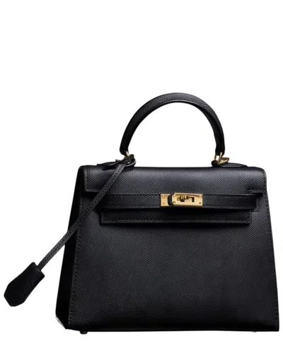 Adele Berto Leather Satchel Bag In Black