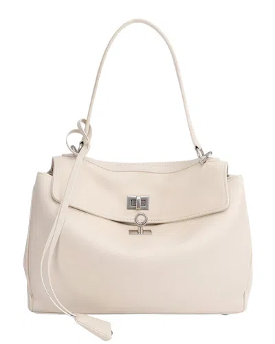 Adele Berto Leather Satchel In Beige