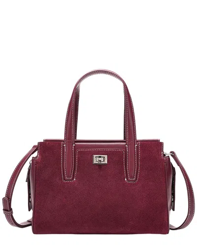 Adele Berto Leather Satchel In Burgundy