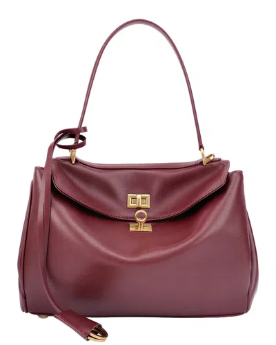 Adele Berto Leather Satchel In Burgundy