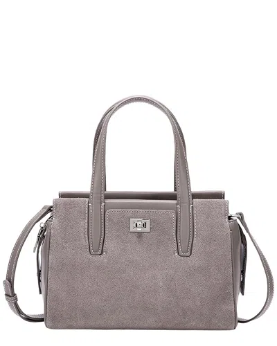 Adele Berto Leather Satchel In Elephant Grey