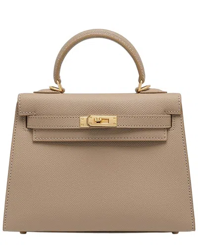 Adele Berto Leather Satchel In Gray