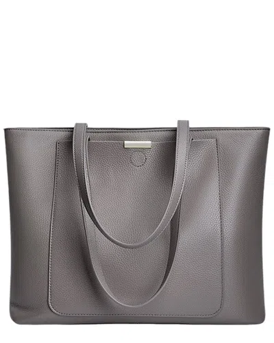 Adele Berto Leather Shoulder Bag In Gray