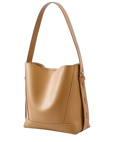Adele Berto Leather Shoulder Bag In Brown