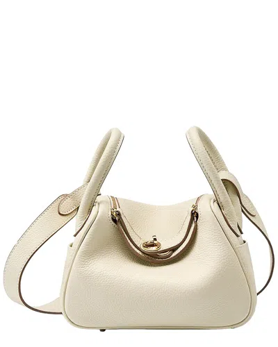 Adele Berto Leather Shoulder Bag In Neutral