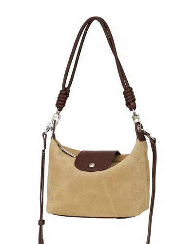 Adele Berto Leather Shoulder Bag In Apricot Brown