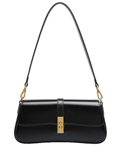 Adele Berto Leather Shoulder Bag In Black