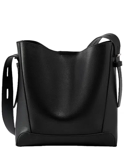 Adele Berto Leather Shoulder Bag In Black