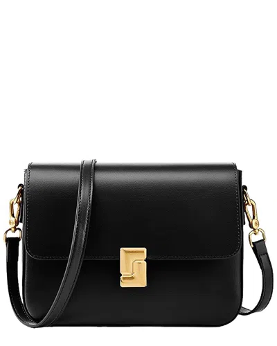 Adele Berto Leather Shoulder Bag In Black