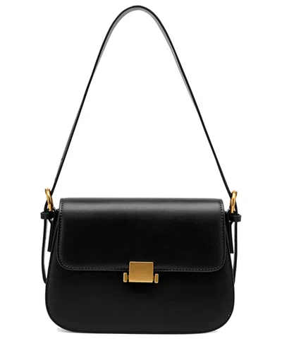 Adele Berto Leather Shoulder Bag In Black