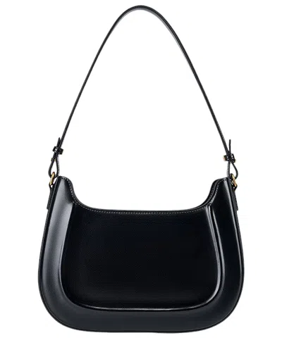 Adele Berto Leather Shoulder Bag In Black