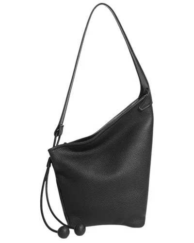 Adele Berto Leather Shoulder Bag In Black