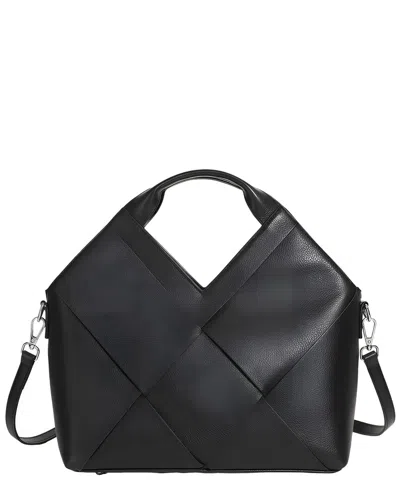Adele Berto Leather Shoulder Bag In Black