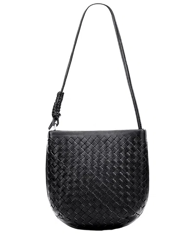 Adele Berto Leather Shoulder Bag In Black