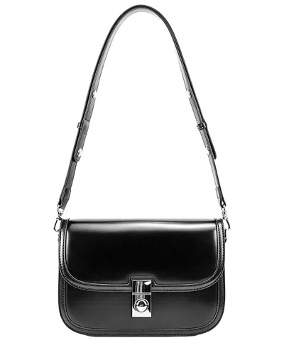 Adele Berto Leather Shoulder Bag In Black