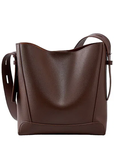 Adele Berto Leather Shoulder Bag In Brown