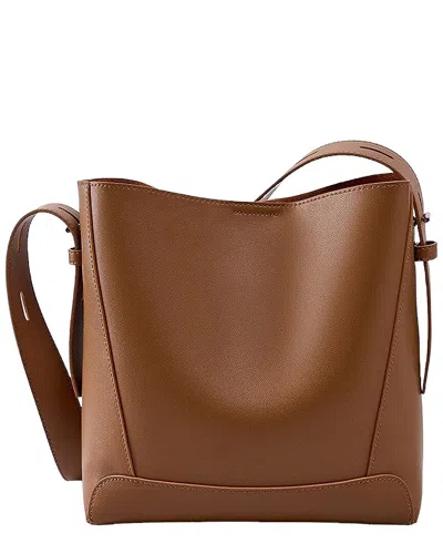 Adele Berto Leather Shoulder Bag In Brown