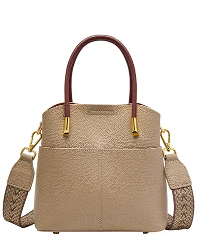 Adele Berto Leather Shoulder Bag In Brown