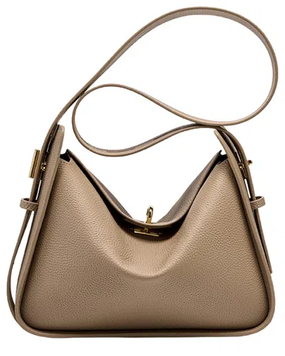 Adele Berto Leather Shoulder Bag In Brown