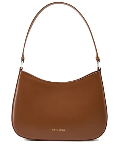 Adele Berto Leather Shoulder Bag In Brown