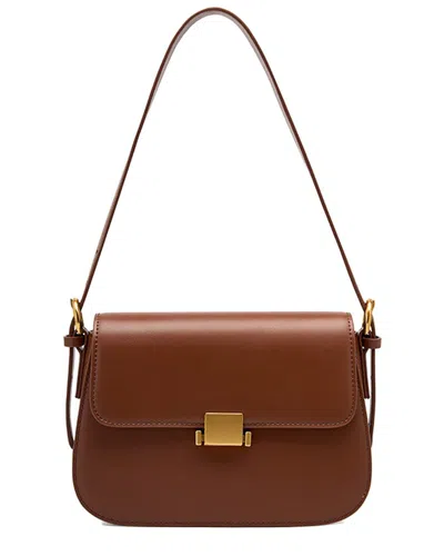 Adele Berto Leather Shoulder Bag In Brown