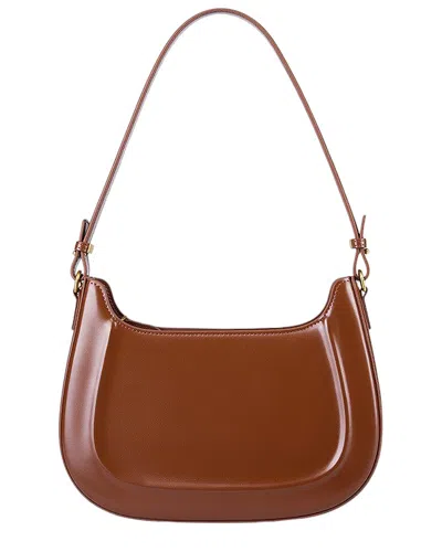 Adele Berto Leather Shoulder Bag In Brown