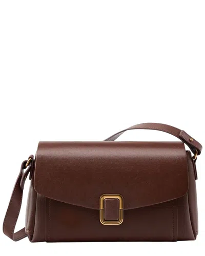 Adele Berto Leather Shoulder Bag In Brown