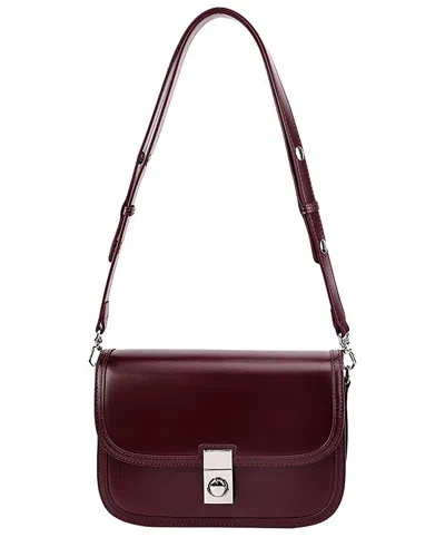 Adele Berto Leather Shoulder Bag In Burgundy