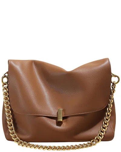 Adele Berto Leather Shoulder Bag In Brown