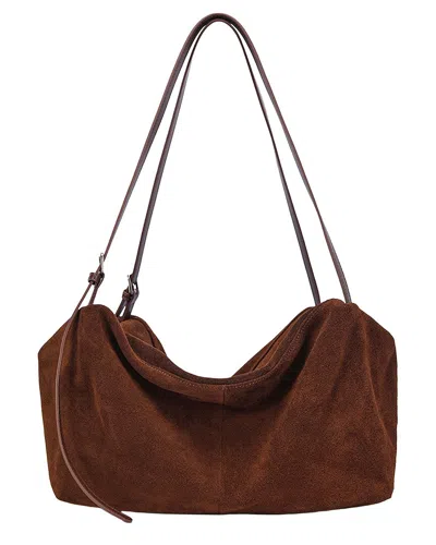 Adele Berto Leather Shoulder Bag In Brown