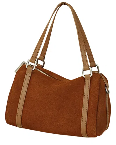 Adele Berto Leather Shoulder Bag In Coffee Brown