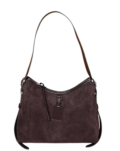 Adele Berto Leather Shoulder Bag In Coffee Brown