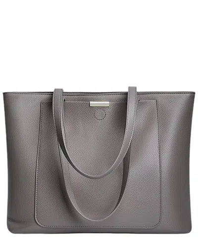 Adele Berto Leather Shoulder Bag In Gray