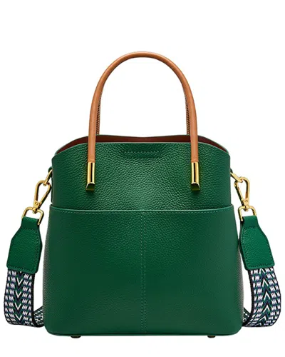 Adele Berto Leather Shoulder Bag In Green