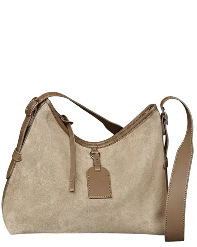 Adele Berto Leather Shoulder Bag In Neutral