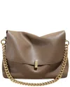 Adele Berto Leather Shoulder Bag In Brown