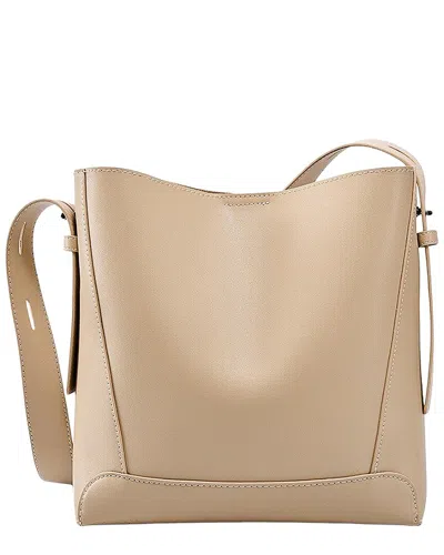 Adele Berto Leather Shoulder Bag In Neutral