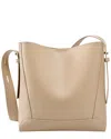 Adele Berto Leather Shoulder Bag In Neutral