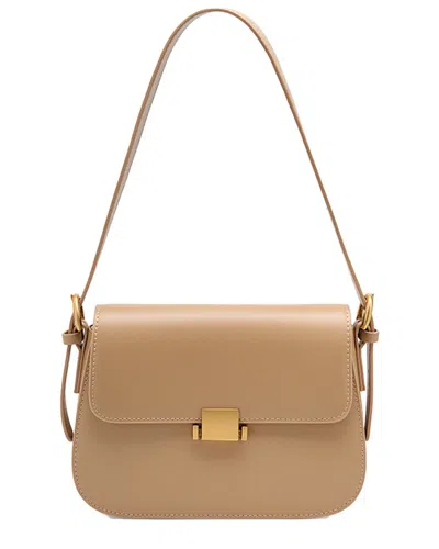 Adele Berto Leather Shoulder Bag In Neutral