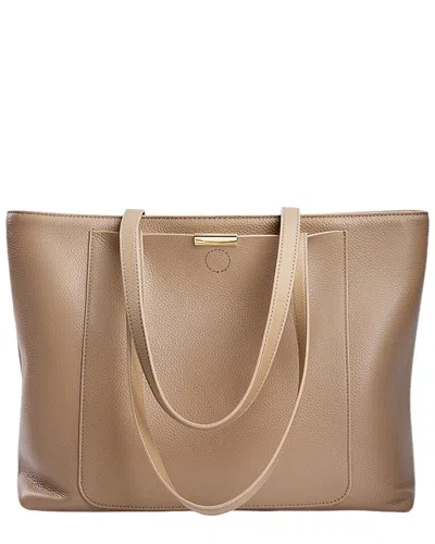Adele Berto Leather Shoulder Bag In Nude
