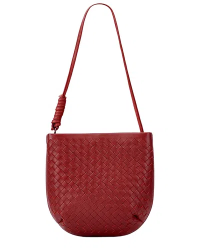 Adele Berto Leather Shoulder Bag In Retro Red
