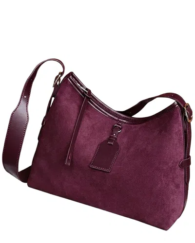 Adele Berto Leather Shoulder Bag In Purple