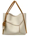 Adele Berto Leather Tote Bag In White
