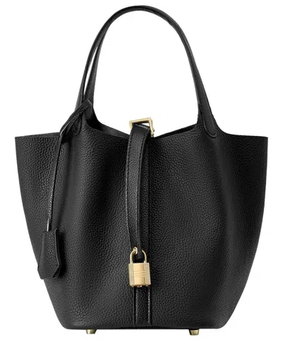 Adele Berto Leather Tote In Black
