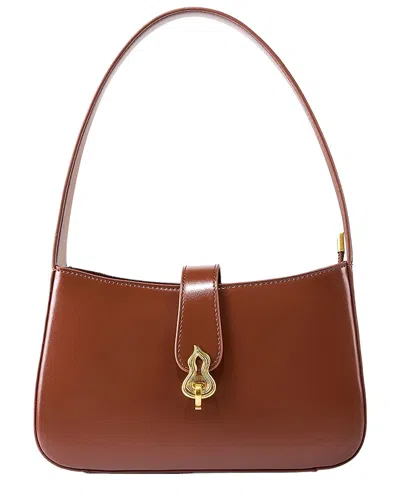 Adele Berto Leather Tote In Brown