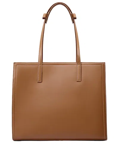Adele Berto Leather Tote In Brown