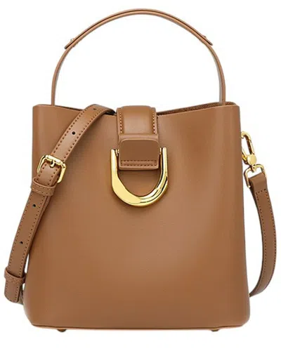 Adele Berto Leather Tote In Brown