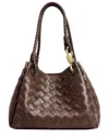 Adele Berto Leather Tote In Brown