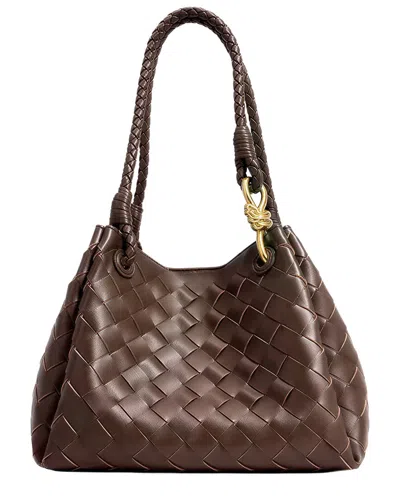 Adele Berto Leather Tote In Brown